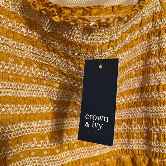 CROWN & IVY~BLOUSE~YELLOW~ NWT~BELK~SM + - Picture 5 of 8